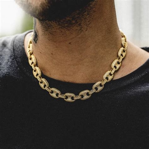 iced gucci link necklace free shipping|gucci link necklace men's.